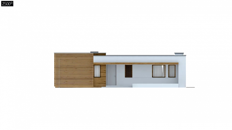 Современный комфортабельный одноэтажный дом с функциональным интерьером и уютной террасой.