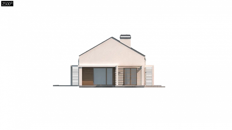 Проект небольшого одноэтажного дома простого современного дизайна.