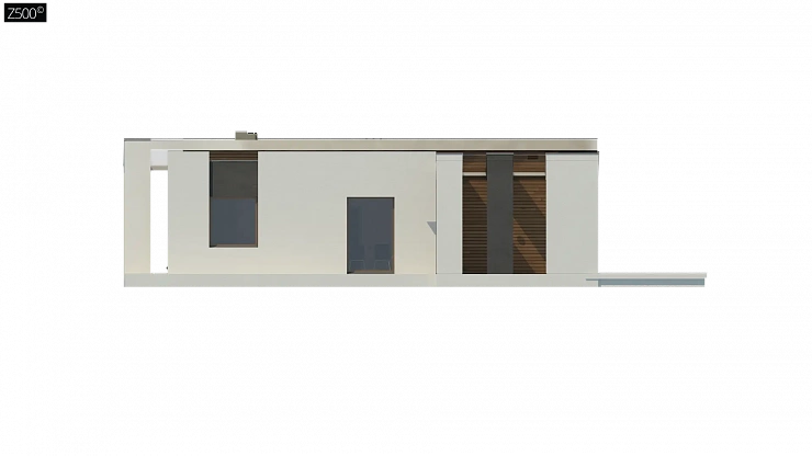 Проект современного дома в стиле хай-тек с двумя спальнями.
