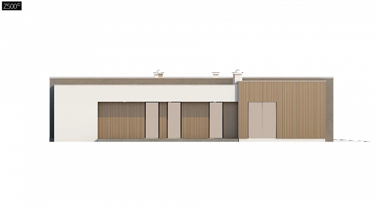 Одноэтажный дом с гаражом – современный дизайн, плоская крыша
