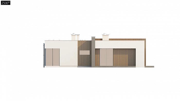 Одноэтажный дом с гаражом – современный дизайн, плоская крыша