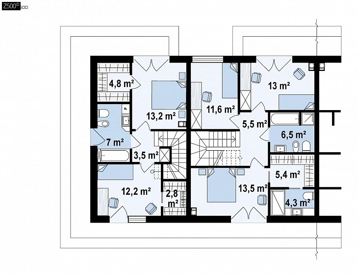 Двухэтажный комфортный дом для двух семей
