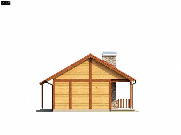 Маленький одноэтажный дом, оснащенный всем необходимым для круглогодичного проживания.