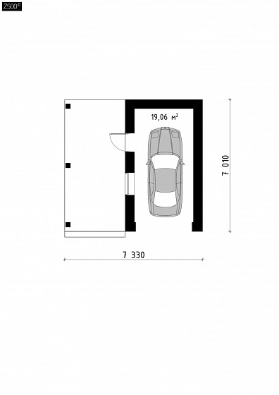 Проект гаража с террасой для одной машины